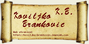 Koviljko Branković vizit kartica